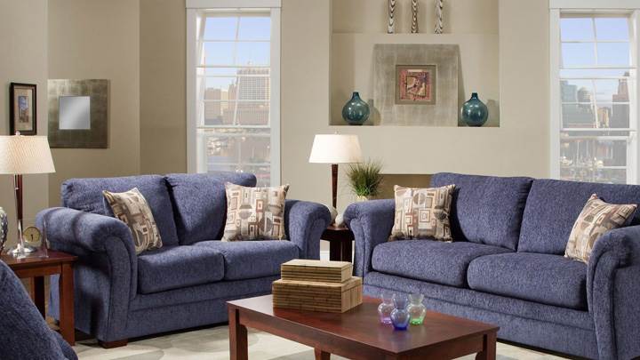 Blue Sofa Set in Apartment